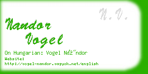 nandor vogel business card